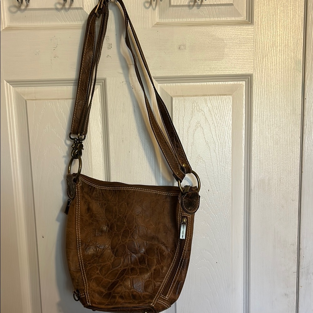 Matteo Mio Brown Leather Shoulder backpack Bag